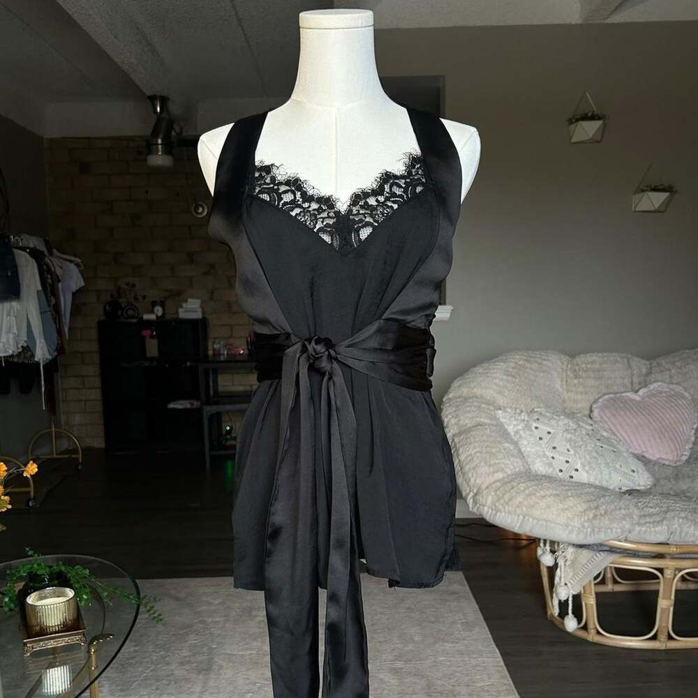 Allison joy black lace tank size small
